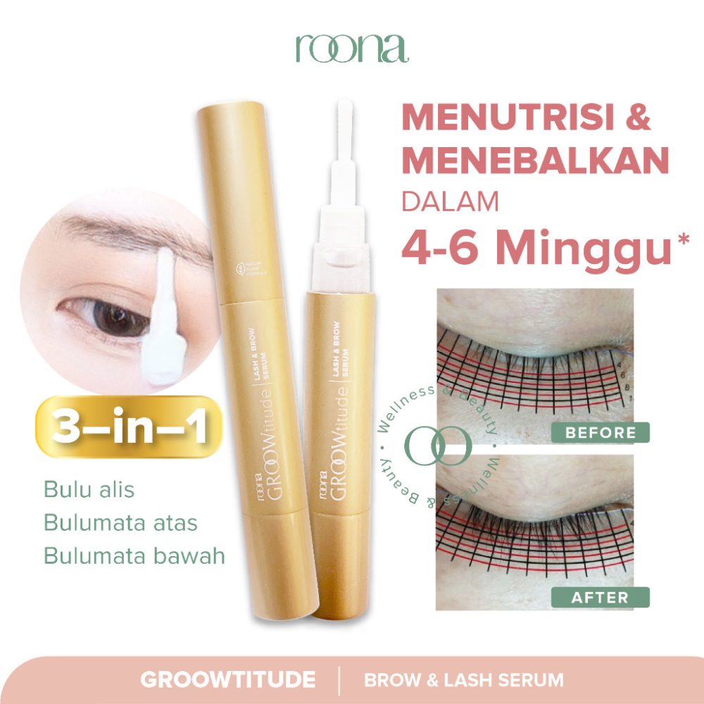 Groowtitude Brow & Lash Serum Menumbuhkan, Menebalkan, Menguatkan Alis & Bulumata Natural Alami