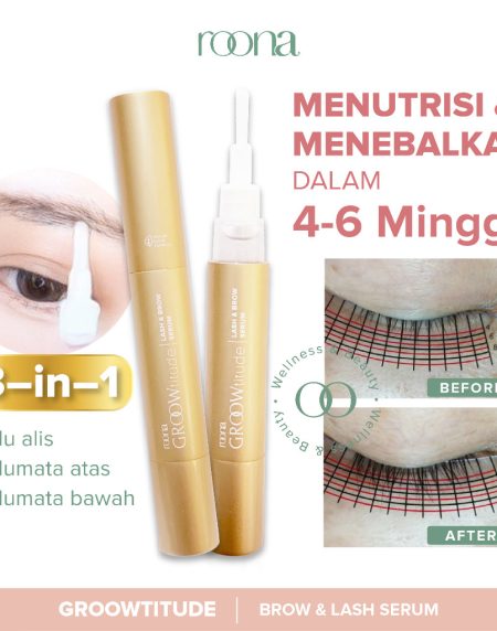 Groowtitude Brow & Lash Serum Menumbuhkan, Menebalkan, Menguatkan Alis & Bulumata Natural Alami