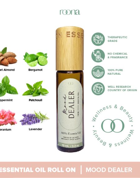 Mood Dealer Essential Oil Roll On - Meningkatkan Mood & Hormon, Mengurangi Nyeri Menstruasi | Aroma Terapi Minyak Esensial