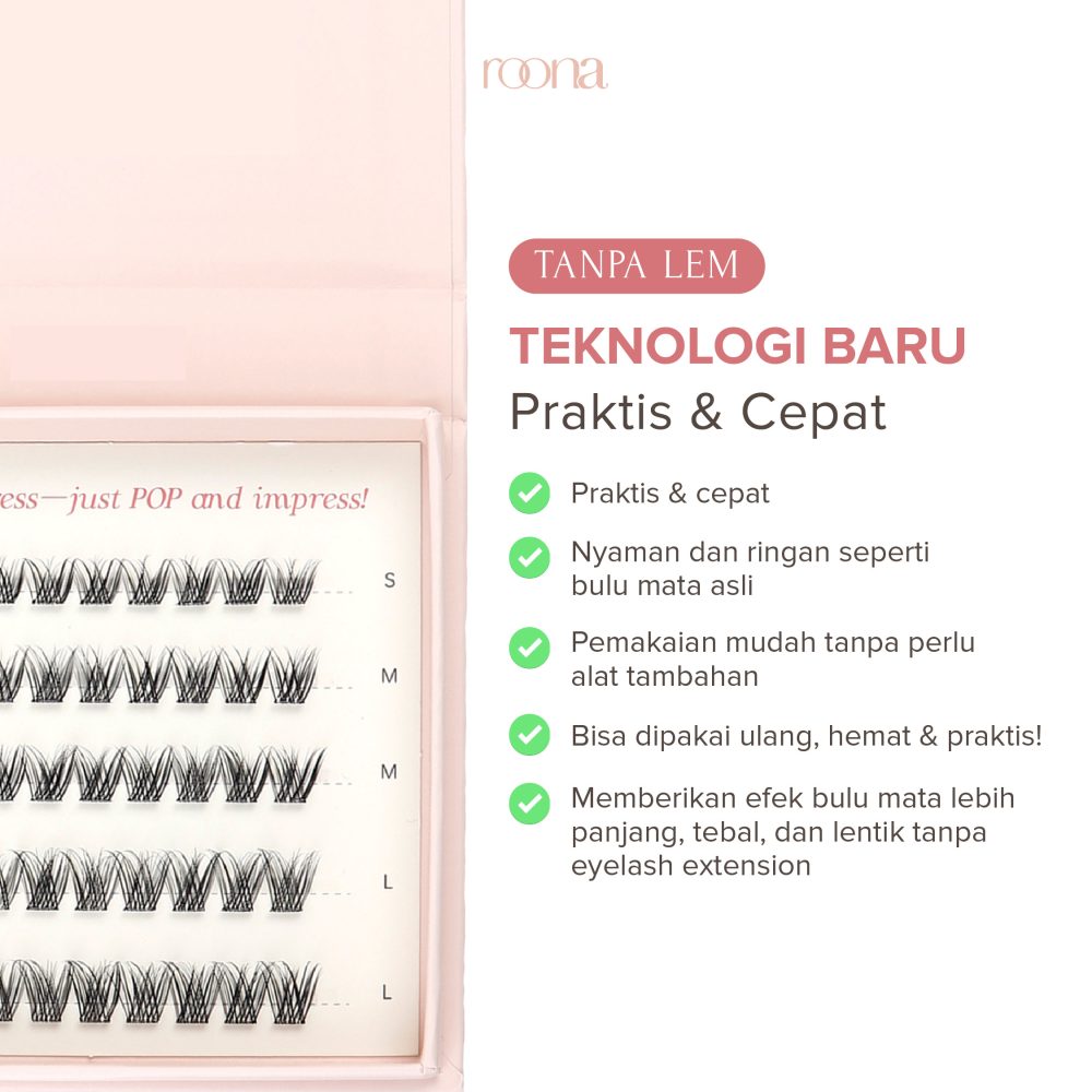 Pop-On Lash [Langsung Tempel] Individual Lash | Bulumata Palsu Dengan Lem Perekat, Eyelash Extension, Pressed On Lash - Image 4